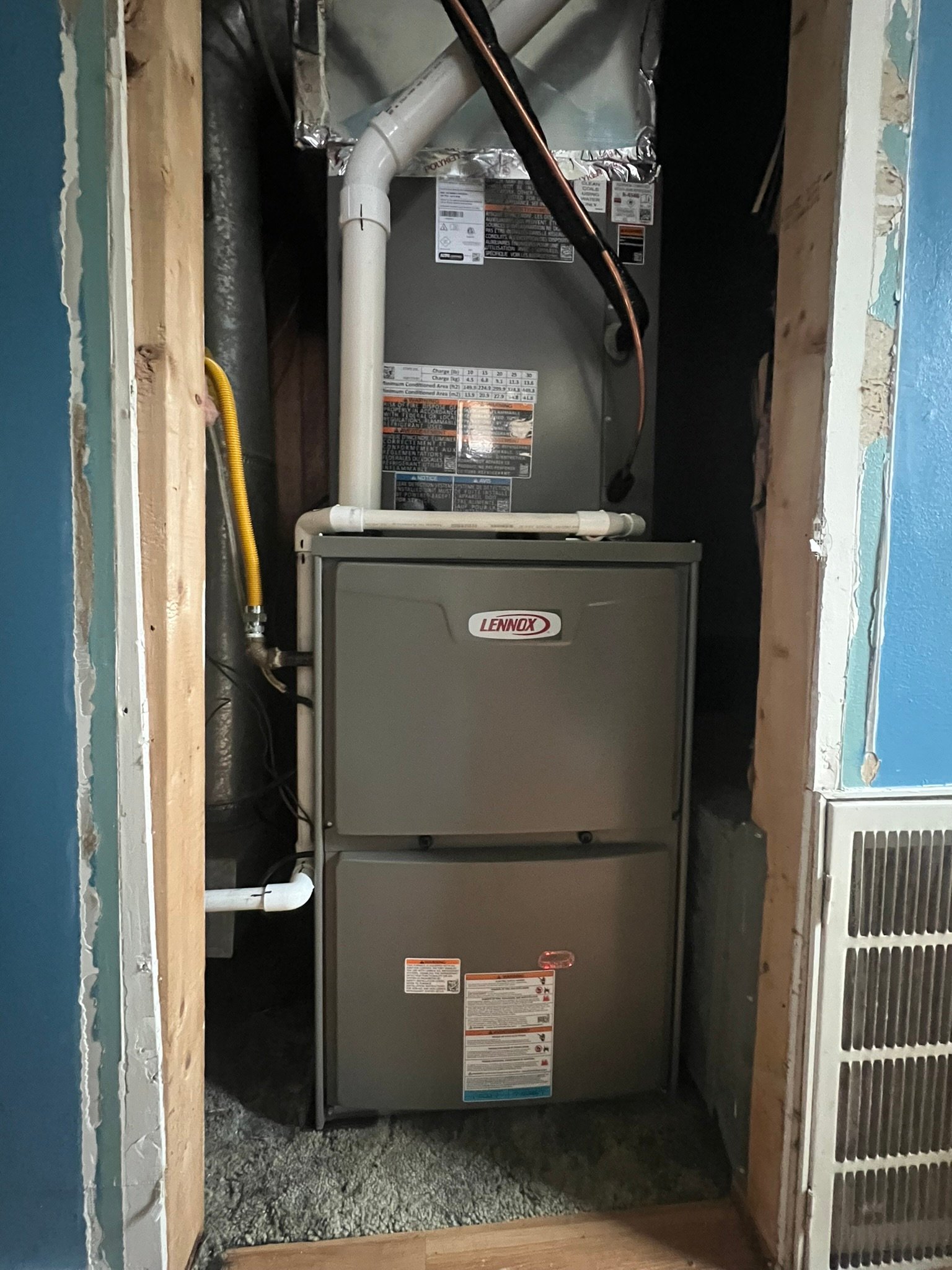 High-efficiency furnace installation
